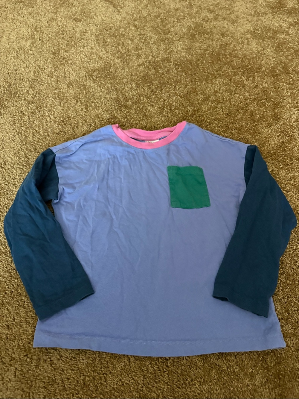 Hanna Andersson Color Block Ling Sleeve Tee Size 6-7